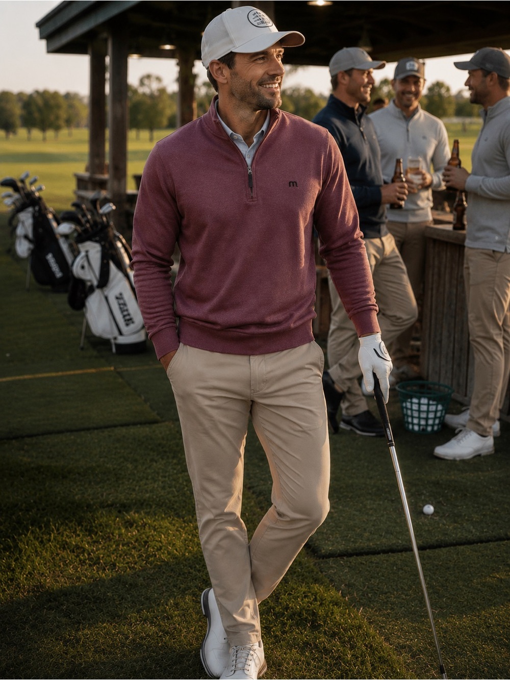 Travis Mathew Quarter sweater golf dad preppy athletic outdoor golfwear large